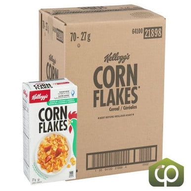 Kellogg's Corn Flakes Individual Packs 27g (70/Case) - 4.19 lbs Classic Breakfast Choice