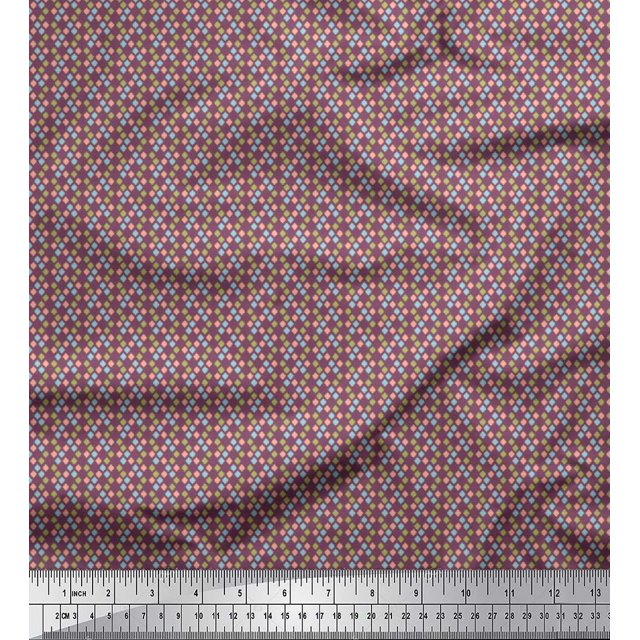 Soimoi Cotton Duck Fabric Geometric Small Print Sewing Fabric Yard 56 Inch Wide