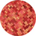 thumbnail image 1 of Ahgly Company Tapis d'Intérieur Ronds Transitionnels Lavables à la Machine Orange Rouge Orange, 3 Pieds Rond, 1 of 7