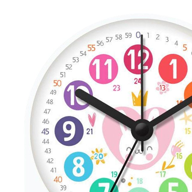 pitrice Analog Alarm Clock for Kids Night Light Mute Clock School Home Child Rabbit