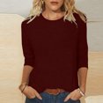 thumbnail image 2 of HKEJIAOI Blouse pour Femmes Manches 3/4 Imprimé Floral Col Rond Blouse d'Été 3TG, 2 of 5