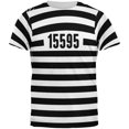 thumbnail image 1 of Halloween Prisoner Old Time Striped Costume All Over Adult T-Shirt, 1 of 2