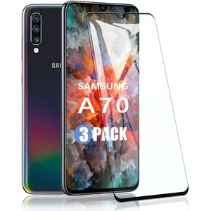 Samsung Galaxy A70 Screen Protector, 3D Curved Full Coverage Dot Matrix Tempered Gl Screen Protector for Samsung