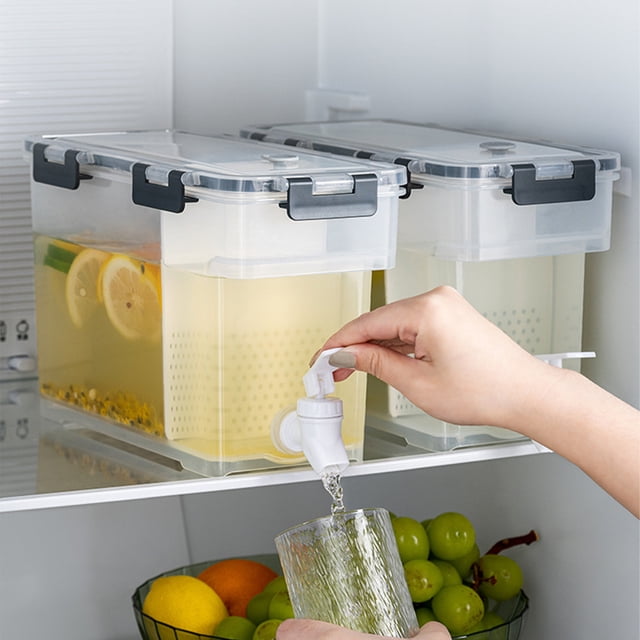 Meitianfacai 3.5L Cold Kettle With Faucet In Refrigerator Large Capacity Storage For Fruit Dispenser With Top And Spigot Fruit Teapot Lemonade Bucket
