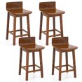 thumbnail image 1 of Costway 24.5" Counter Height Bar Stools Set of 4 with Footrest Solid Rubber Wood Legs, 1 of 10