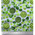 thumbnail image 1 of Soimoi Modal Satin Fabric Pear,Lemon & Watermelon Fruits Printed Craft Fabric by The Yard 42 Inch Wide, 1 of 3