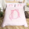 thumbnail image 2 of Erosebridal Housse de Couette Initiale de A à Z Simple, Literie Nœud D Taille Simple, Décor Monogrammé Dessin Animé, Réversible 2 Pcs, 2 of 7