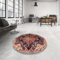 thumbnail image 3 of Ahgly Company Indoor Round Traditional Red Medallion Area Rugs, 3' Round, 3 of 6
