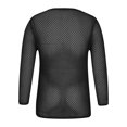 thumbnail image 3 of Birdeem Chemises pour Hommes Mode Homme Ajourées Filet de Pêche Décontracté Couleur Unie Manches Longues Col Rond Chemise, 3 of 10