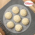 thumbnail image 3 of SHAGUOZHOU Catcher Kitchen Rolling Rack by Refrigerator Round Sheets Of Perforated Parchment Paper, 100 Pieces, For Steamer And Air Fryers, 10in, 3 of 7