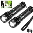 thumbnail image 1 of Zacro Rechargeable Flashlights 2 Pack,  Mini Super Bright LED Flashlights with Clip, 5 Lighting Modes Zoomable Compact Flashlight for Emergencies,Camping, 1 of 6