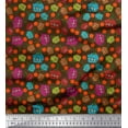 thumbnail image 1 of Soimoi Poly Georgette Fabric Floral Clip Art Print Fabric by The Yard 52 Inch Wide, 1 of 1