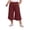 Wine, variant on ShomPort Women's Plus Size Capri Drawstring Wide Leg Cropped Palazzo Pants Summer Casual Flowy Pants with Pockets