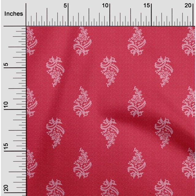 oneOone Cotton Cambric Fabric Leaves & Floral Block Decor Fabric Printed BTY 56 Inch Wide