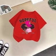 thumbnail image 3 of T-shirts Filles Été Cool Imprimé Graphique Col Rond Manches Courtes Décontracté Hauts Filles Rouge 13-14 Ans, 3 of 3