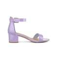 thumbnail image 3 of BLISSFUL STEP Women's Shoes Open Toe Block Heel Ankle Strap Sandals Purple 8, 3 of 7