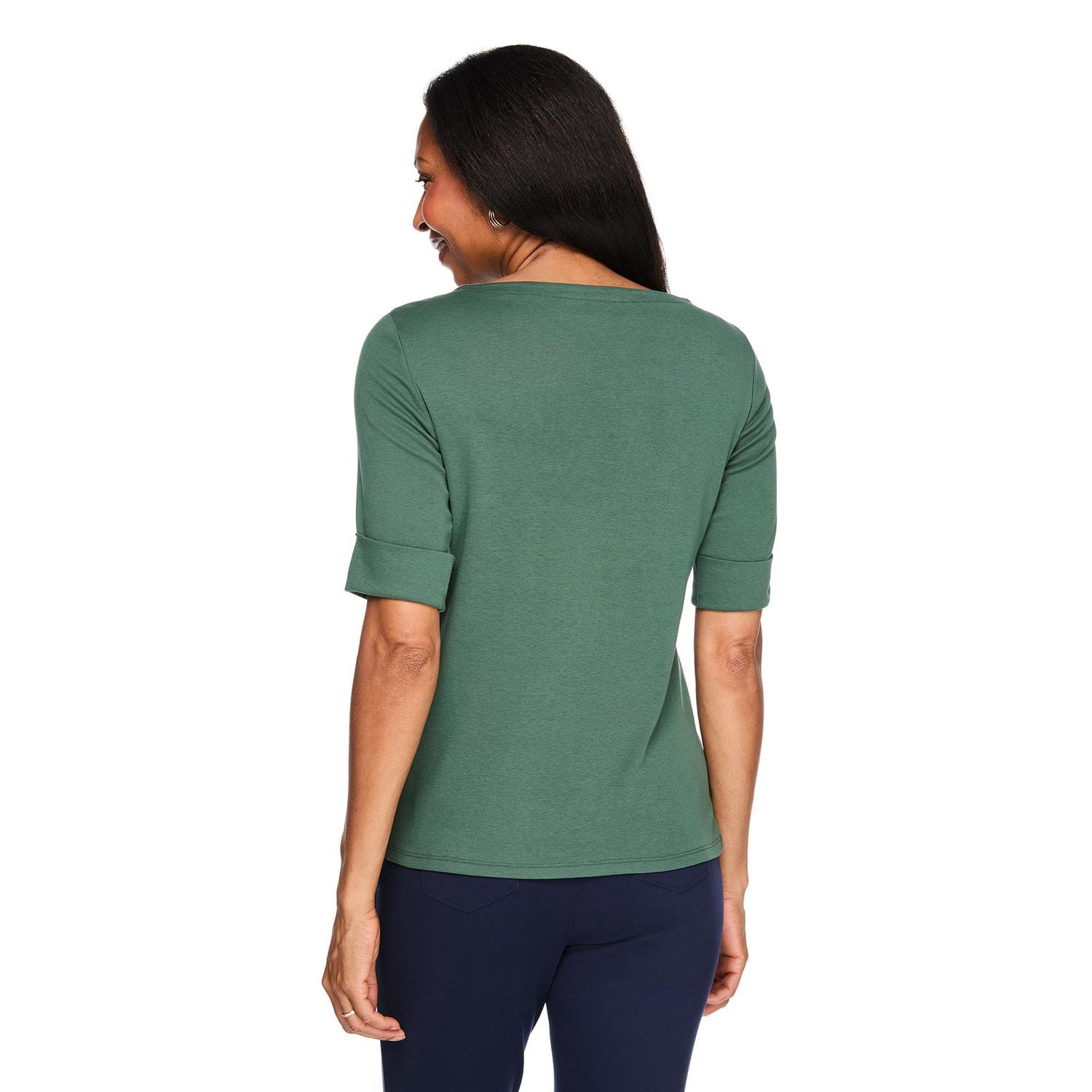 Karen Scott Women's Elbow-Sleeve Top