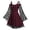 renaissance dress women-A05-Red, variant on Sexy Goth Clothes For Women Mesh Butterfly Trumpet Sleeve Shirts Vintage Cold Shoulder Blouse Halloween Costumes