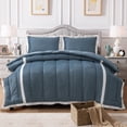thumbnail image 1 of Stripe Design Down Alternative Comforter Set, 1 of 20