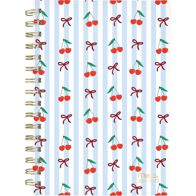 2026-2027 Mead Cherry Bows Small Weekly and Monthly Academic Year Planner