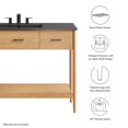 thumbnail image 3 of Modway Zaire 48" Single Sink Bathroom Vanity in Natural Black, 3 of 10