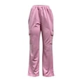 thumbnail image 4 of Timegard Cargo Pants for Women Straight Leg Elastic High Waisted Fall Winter Outdoor Comfy Trousers, 4 of 4