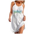 thumbnail image 2 of SMihono Robe Bohème d'Été pour Femmes Grande Taille Mode pour Femmes Aguichant Sans Manches à Rayures Imprimées Ourlet Imprimé Robe de Plage Ample, 2 of 4