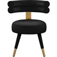 thumbnail image 3 of Meridian Furniture Fitzroy Black Velvet Dining Chair (Set of 2), 3 of 9