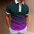thumbnail image 4 of BOBOGOJP Polos à Manches Courtes pour Hommes avec Col Coupe Régulière en Coton (Violet,G), 4 of 5