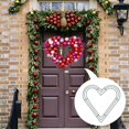 thumbnail image 3 of Heart Shaped Wreath Iron Base Creative Flower Arrangement Wreath Form Garland Green 35cm, 3 of 9