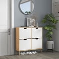 thumbnail image 2 of HOMCOM Shoe Cabinet with 4 Flip Drawers and Adjustable Shelves, Natural, 2 of 10