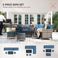 thumbnail image 4 of Outsunny 6 Pieces Patio Dining Set Wicker Outdoor Furniture Set, 4 of 10
