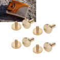 thumbnail image 1 of Brass Binding Rivet Screw Set, Leathercraft Rivets Metal Rivet Button Stud DIY Crafts Tubular Fasteners Binding Rivet Flat Type Brass Rivet for Leather Fabric Crafting Pack of, 1 of 7