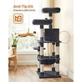 thumbnail image 2 of FEANDREA 56.3 Inches Cat Tree Tower, Scratching Post Plush Perch Hammock Condo, Smoky Gray UPCT15GYZ, 2 of 9