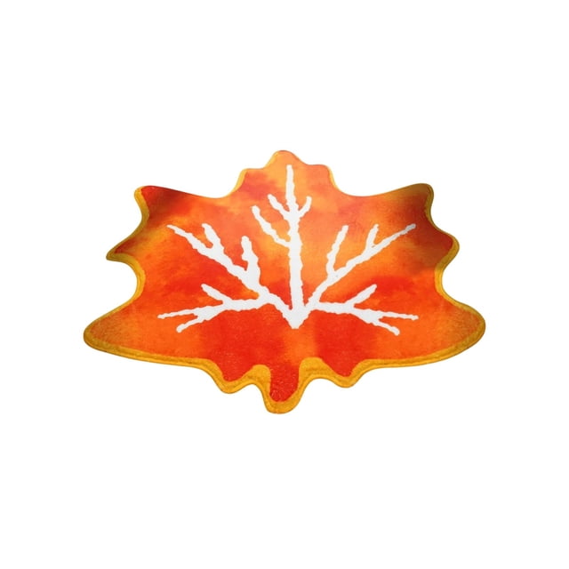 HHBEAUTY Halloween Bathroom Rug,Fall Maple Leaves Bath Mat Water Absorbent Non-Slip Washable for Shower Tub Microfiber Washable Absorbent Carpet Autumn Halloween Thanksgiving Home Kitchen Decoration