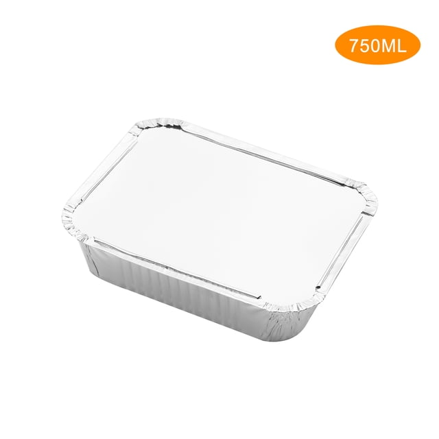 Disposable Aluminum Foil Pan Containers Takeout Pans with Lids for Baking Storing Heating Cooking Grilling Food 20PCS/Pack 750ML