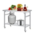 thumbnail image 2 of GloryStar Table Pliante Commerciale en Acier Inoxydable, Capacité de 920 Lb, Tablette Inférieure Réglable pour Traiteur, Cuisine, Atelier, 2 of 7