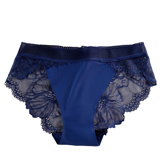 B91xZ Culottes Hipster Sans Couture pour Femmes, Dentelle Extensible, Bleu TG