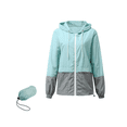 thumbnail image 2 of Faithtur Women Packable Rain Jacket Outdoor Color Block Hooded Windbreaker, 2 of 6