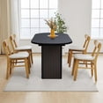 thumbnail image 4 of 70.8 Inch Dining Table for Rustic Farmhouse, Oval Kitchen Dining Room Table with Wooden Base for Meeting Room Reception Room (Black), 4 of 11