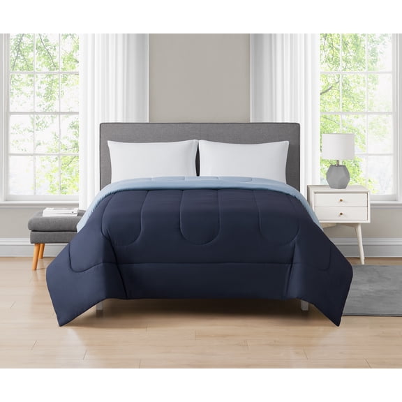 Mainstays Navy Reversible Comforter Double/Queen