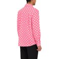 thumbnail image 3 of INSPIRE CHIC Men's Shirt Polka Dots Pattern Point Collar Long Sleeve Button Down Shirt 50 Light Pink, 3 of 6