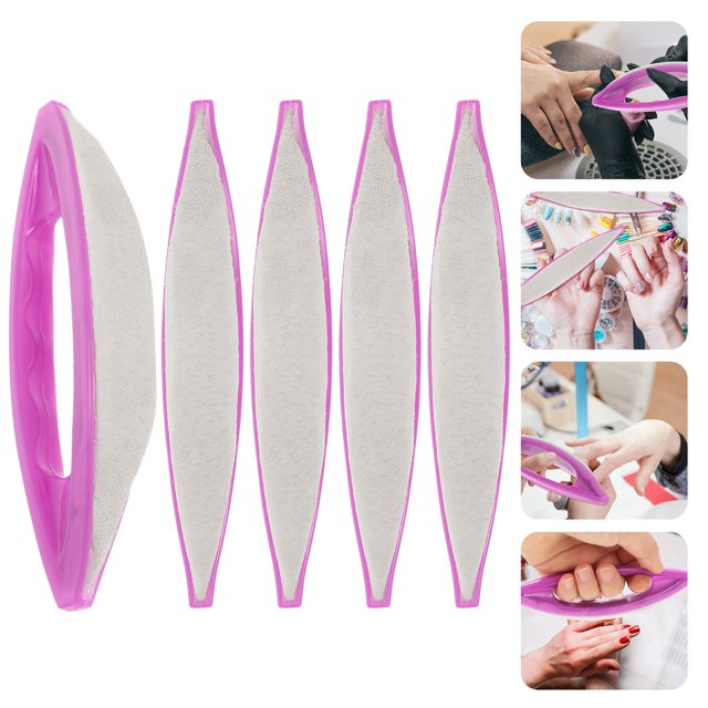 Minkissy 5Pcs Manicure Waxing Tools Nail Buffers Shaping Nails Purple For Home Use