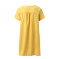thumbnail image 3 of Fridja Robe d'Été Décontractée en Coton et Lin à Manches Courtes pour Femmes, 3 of 5
