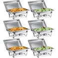 thumbnail image 1 of 6Pack Chafer Chafing Dish Sets 9L/8Q Stainless Steel Pans Catering Full Size, 1 of 12