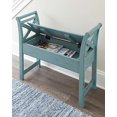 thumbnail image 3 of Ashley Furniture Signature Design - Banc d'Appoint de Rangement Heron Ridge - Fini Bleu Antique - Siège à Charnières, 3 of 4