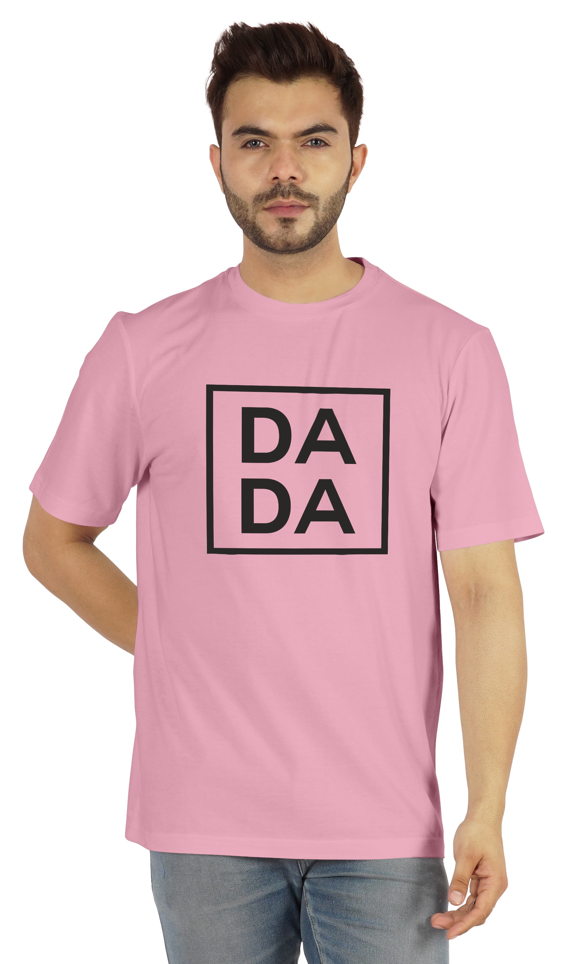 Inkmeso Men's Graphic Printed Da Da€ Quotes First Time Daddy Tshirt Cotton Jersey Tee