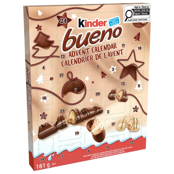 KINDER BUENO Advent Calendar 2025, 24 Assorted Chocolates, 181g