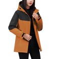 thumbnail image 3 of Sentmoon Coats Oversized Long Sleeve Winter Jacket for Women Zipper Color Block Windproof Waterproof Hoodie Women with Pockets Fall and Winter Stylish for Sports, 3 of 9