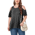 thumbnail image 2 of CHUANK Women‘s Plus Size Cold Shoulder Tunic Top Summer Short Sleeve Blouse, 2 of 7